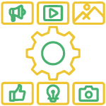 Pictogramme stratégie de contenu